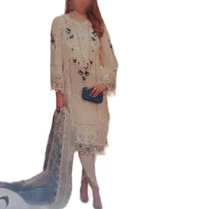 3 pcs Embroidered Lawn Suit - Includes One Set as Shown in the Image