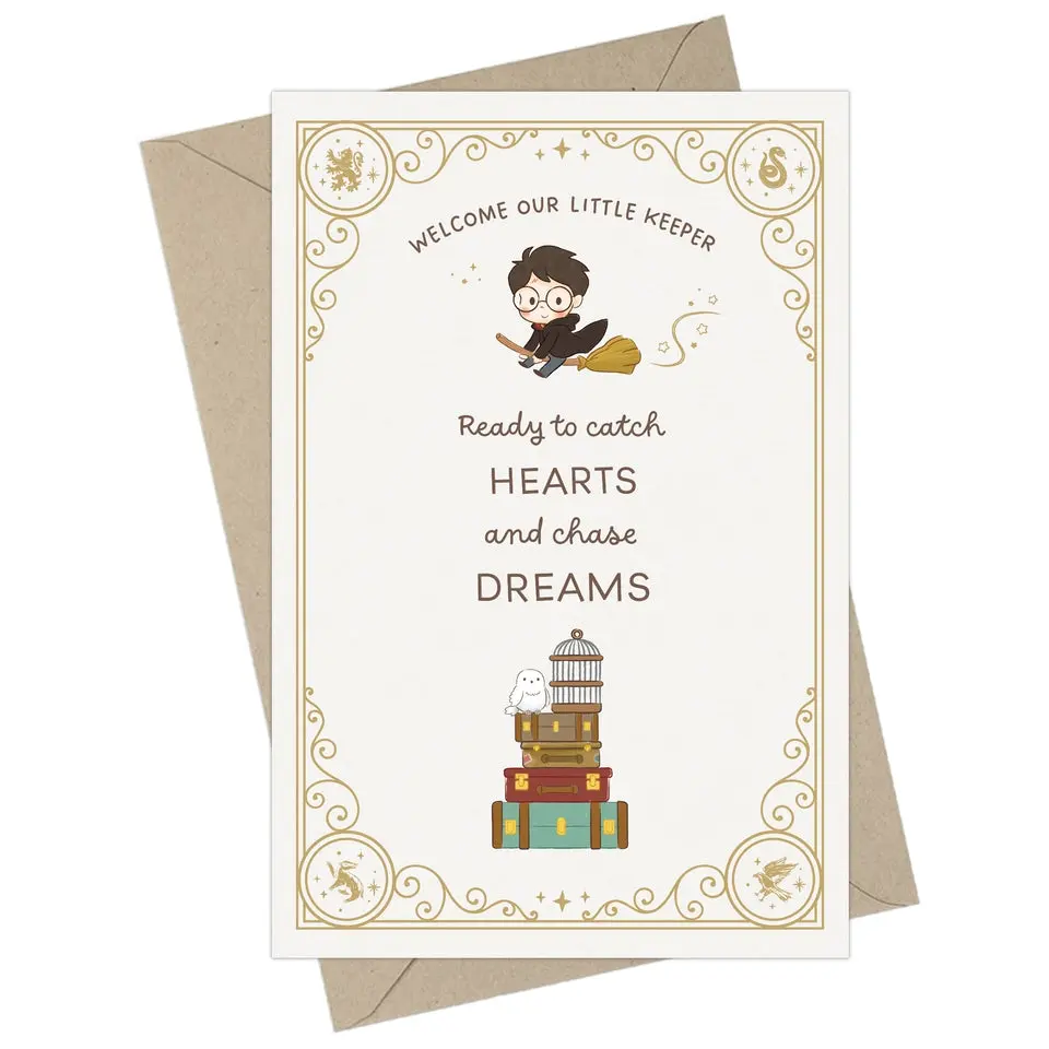 Harry Potter Little Keeper Fill-in-the-Blank Baby Birth Announcement & Envelope Box Set (20-Pack)