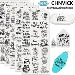 105 UV DTF Cup Stickers, Decorative Stickers, Inspirational Quotes, Handmade Transfer Decals, Fits 16oz Libbey Glass Jars, Mugs, Candles, Notebooks, Pots
