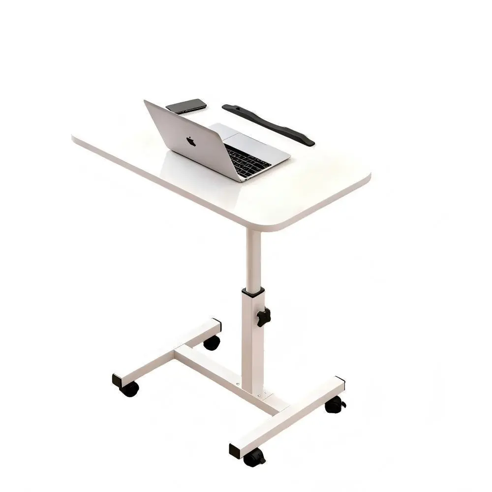Vaunn Medical Cart Pneumatic Adjustable Overbed Table with Wheels – Rolling Bedside Table for Hospital, Portable Standing Cart & Laptop Desk for Bed, Couch, Wheelchair