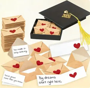 DIY Graduation Mini Envelope Notes Box Holder Cap, Class of 2026 Graduation Gifts for Her Him, Kids & Students, Preschool to PhD Keepsake Gift