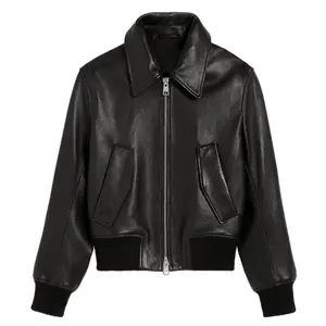 Isola Minimal Bomber Leather Jacket
