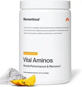 Vital Aminos Powder Supplement BCAA & EAA Tropical Punch NSF Certified for Sport GMO & Gluten-Free 30 Servings Non-GMO High Potency Formula Made in USA Vegan Friendly