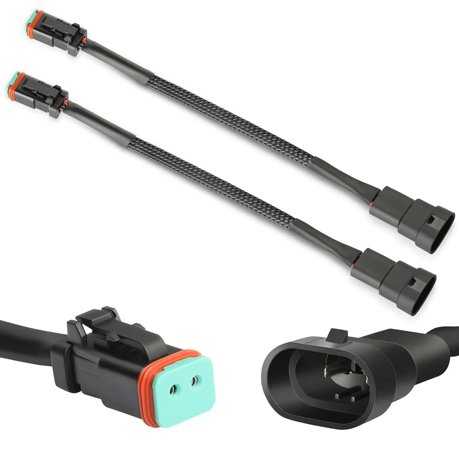 Fog Lights DT Adapter Connector, 2 Pcs 9005 Headlight Wiring Harness Adapters Deutsch DT DTP Connectors Splitters Plug n Play for LED Light Bar LED Pods Driving Light Pods Light