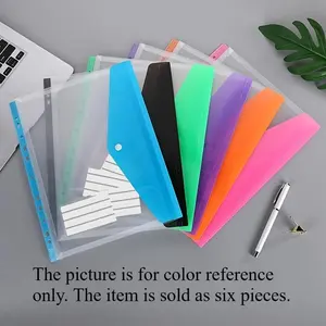 Loose-leaf folder pocket, ring-bound loose-leaf book. Snap-lock and foldable folders with retractable plastic covers, suitable for use in schools, offices or households.