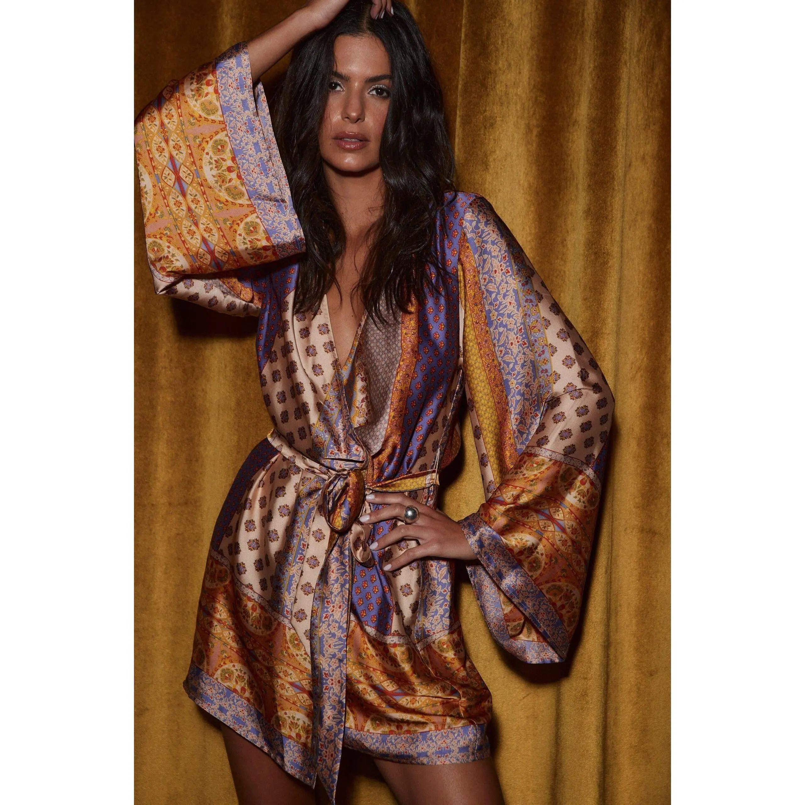 Gold Standard Multicolored Kimono Dress - TikTok Shop Gold Standard Multicolored Kimono Dress - TikTok Shop