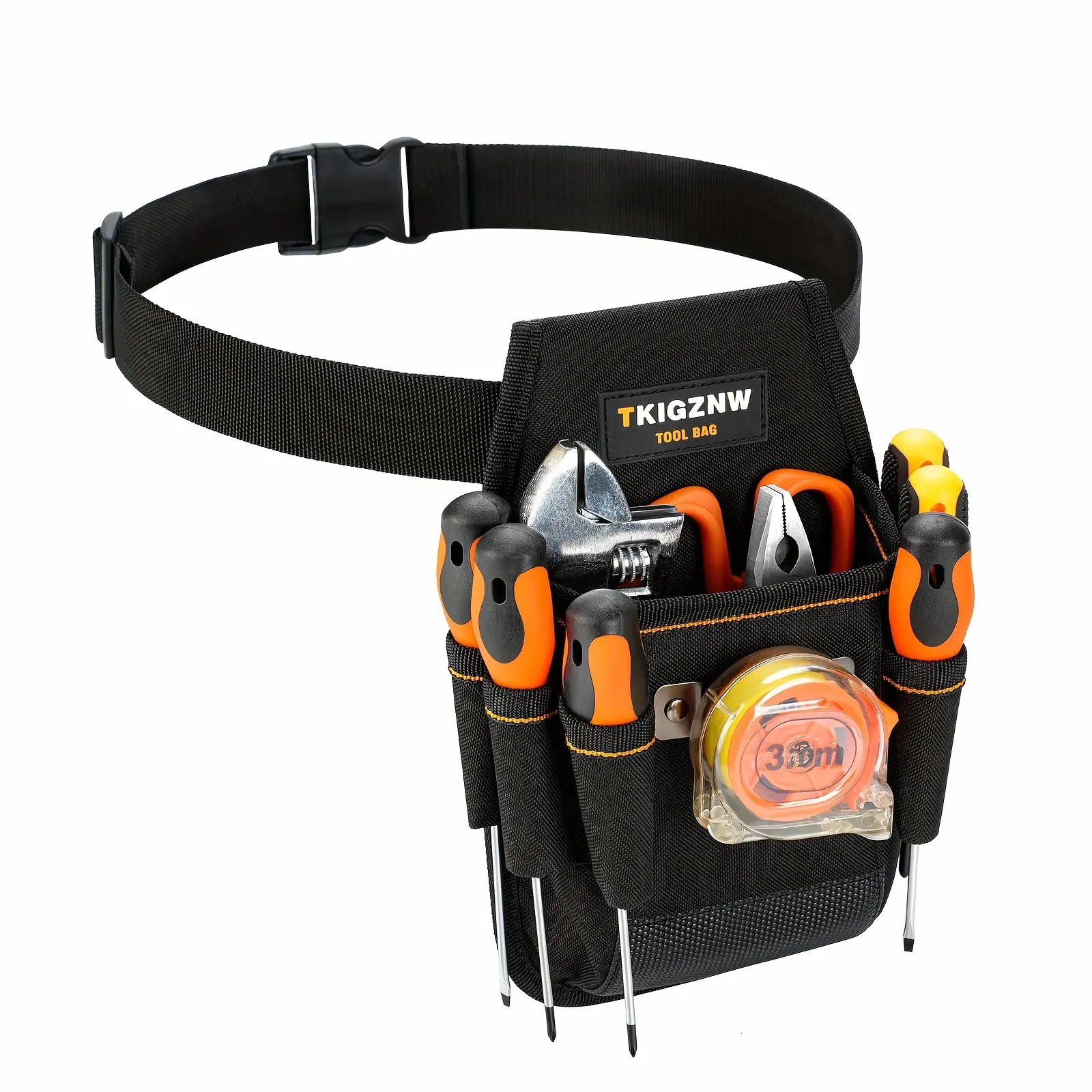 TKIGZNW Sturdy Tool Bag Featuring a 7-Pocket Layout - PVC Tool Ideal for Mechanics And Electricians - Robust Multi-Pocket Storage for Hand Tools