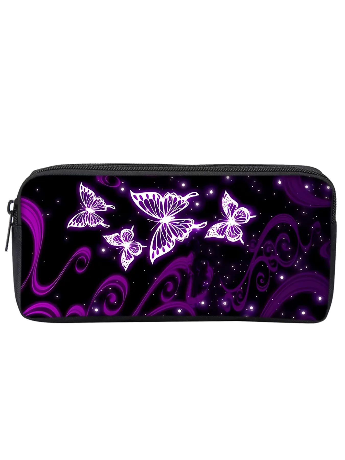 Purple Butterfly Pattern Printed Single-layer Pencil Case