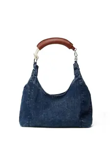 New trendy and fashionable design denim fabric multifunctional and portable small dumpling bag suitable for daily commuting and weekend dates