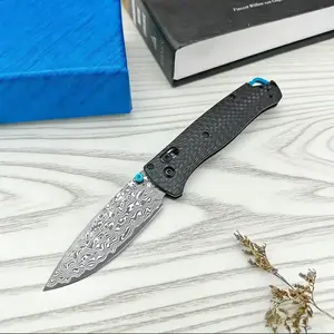 535 Damascus steel blade folding multi-purpose knife carbon fiber handle kitchen tool men's gift EDC tool outdoor camping pocket knife
