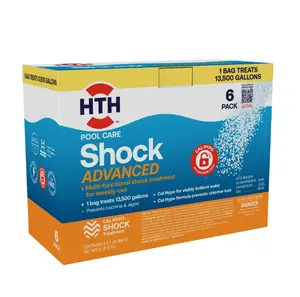 HTH Pool Care Shock Advanced — Granules, 6 Pack (6 lb total) — Pool Shock Treatment for Weekly Pool Sanitizing