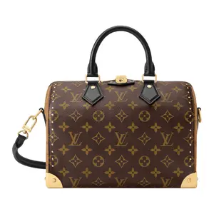 Louis Vuitton Speedy Trunk 25 Handbag for Women, Monogram-Print Coated Canvas with Leather Trim, Brown
