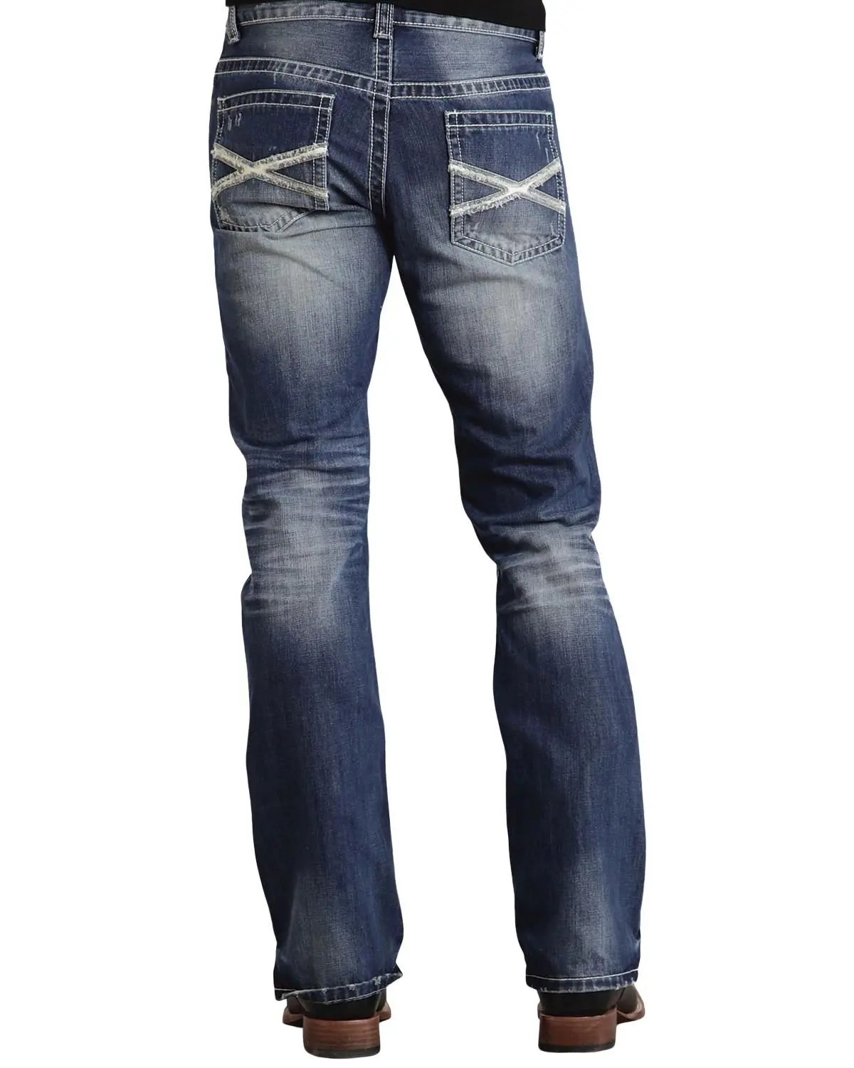 Stetson Men's Rock Fit Bold X Stitched Jeans Big And Tall - 11-004-1014-3001 Bu_T