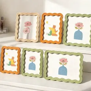 Wave Pattern Resin Photo Frame, 6/7 Inch Desktop Decorative Frame, Ideal for Bedroom and Living Room, Perfect Gift for Anniversaries and Father's Day