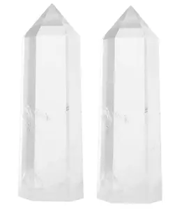 Clear Quartz Crystal Wand-1 Pc, natural Clear Quartz Crystal Wand, Healing Crystal and Stones, Natural Clear Quartz Stone Tower