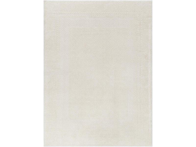 Livabliss FEU2321-537 Machine-Woven Rectangular Soft Rug - Elegant Modern Indoor Home Decor Textile, 5'3"x7', Ivory Polyester, Low Pile, Super Soft, Elegant Rug