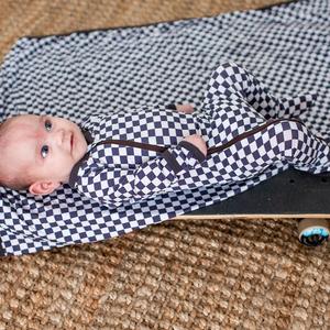 charcoal checks footie