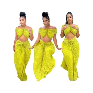 summer spring clothes Chic Pleated Evening Dress Top Floor Length Party Gowns Trendy Evening Dress Birthday Vestidos