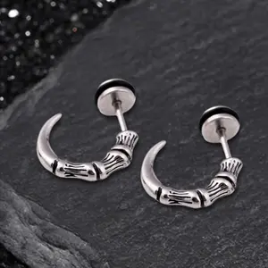 GTHIC Vintage Eagle Claw Earrings Stainless Steel Fashion Accessories for Men Women Daily Wear