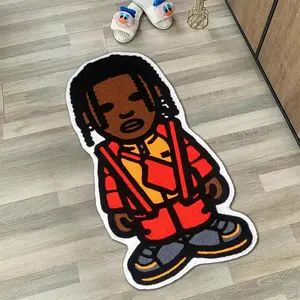 Cartoon Character Design Floor Mat, 1 Count Creative Soft Comfortable Area Rug, Decorative Carpet for Home Living Room Bedroom, Home Decor, Fluffy Area Rug