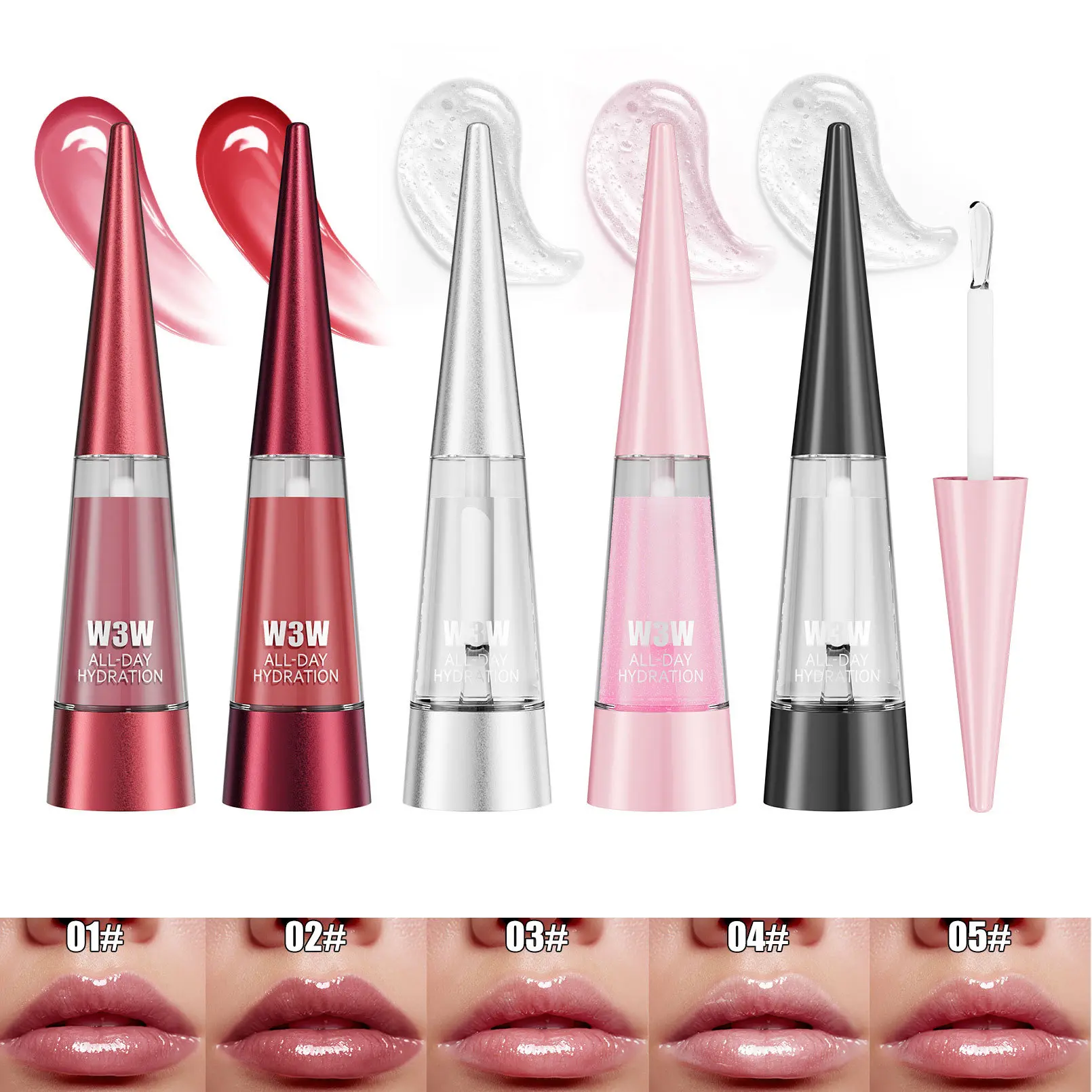 W3W Lip Plumping Liquid, Moisturizing Glossy Lip Oil, Lip Plumper, Plump and Pouty Lips, Lip Gloss, Lip Oil, Moisturizer, Glossy Lip Tint