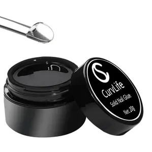 Curvlife Soft Gel Solid Nail Glue-15g for Press On Nails, Upgrade 3 in 1 Soft Gel Full Cover Nail Tips For Strengthen UV Light Cured