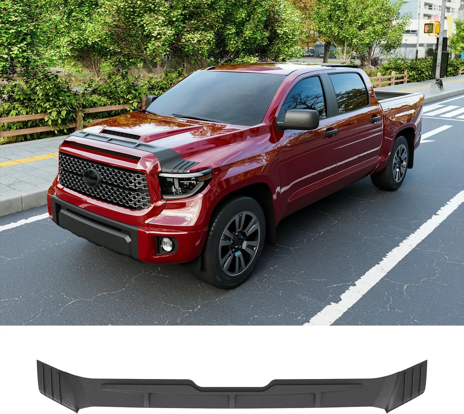 [Fits 14-21 Tundra]Hood Protector Compatible with 2014-2021 Toyota Tundra Deflector Upgraded TPE Shield Hood Deflector Replacement for 2014-2021 Toyota Tundra Accessories