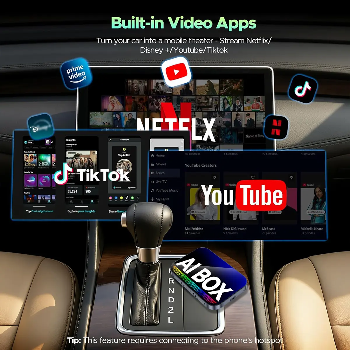 MAKASRI AIBOX-AIR) 4-in-1 Wireless CarPlay & Android Auto Adapter