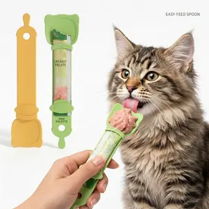 Cat Treat Spoon Squeeze,Cat Strip Feeder spoon,Spoon for Licky Treats,Pet Food Spoon for Wet Food, Suitable for Churu Paste Treat(3 Color) easy feeding,cat essentials,cat food