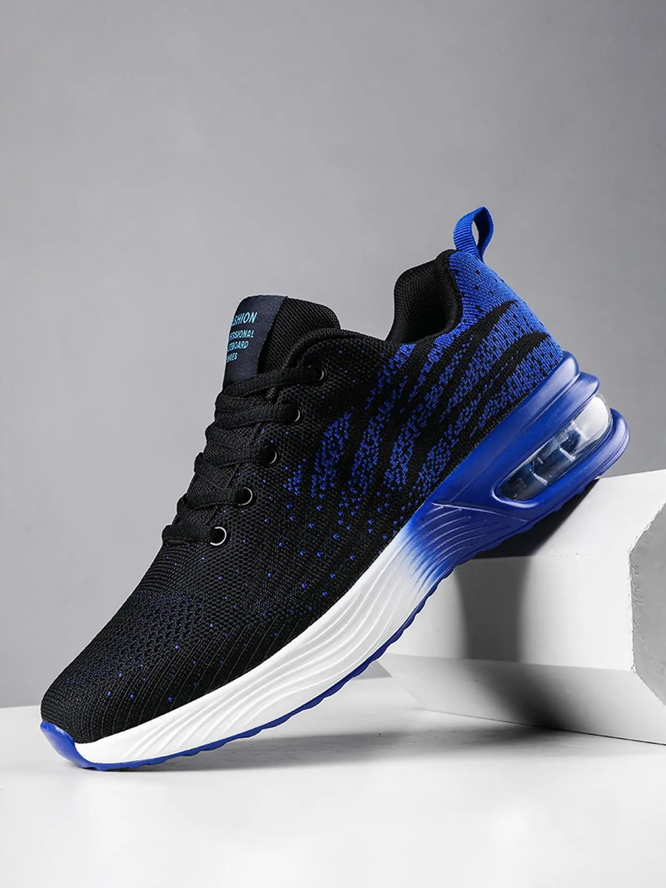 Men's Sporty Lace Up Mid Top Sneakers, Casual Comfortable Breathable Walking Running Shoes, Trendy All-match Sneakers for Daily Wear, Knit Running Shoes, Sports Shoes, Workout Sneakers