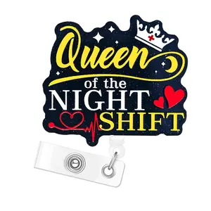 Slogan Graphic ID Badge Holder, Badge Buddy Nursing, 1 Count Retractable Badge Reel, ID Badge Holder For Nurse Doctor Student Worker Volunteer