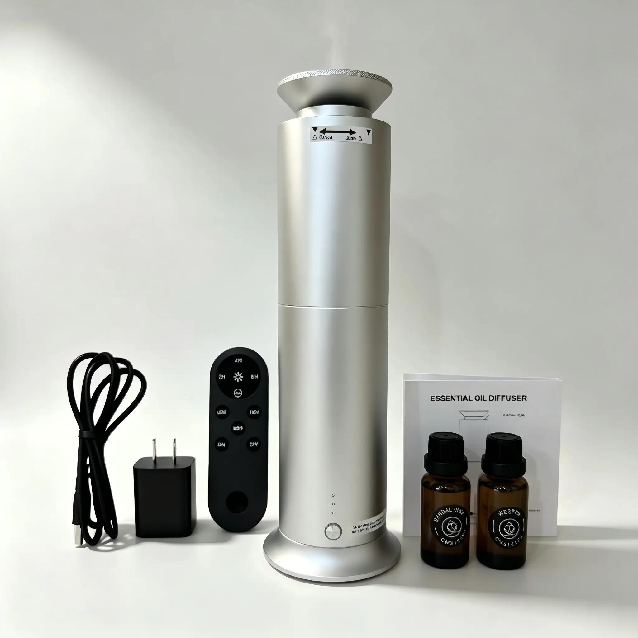 Essential Oil Diffuser in - Modern Aroma Diffuser with Remote Control and 2 Bottles of Essential Oil