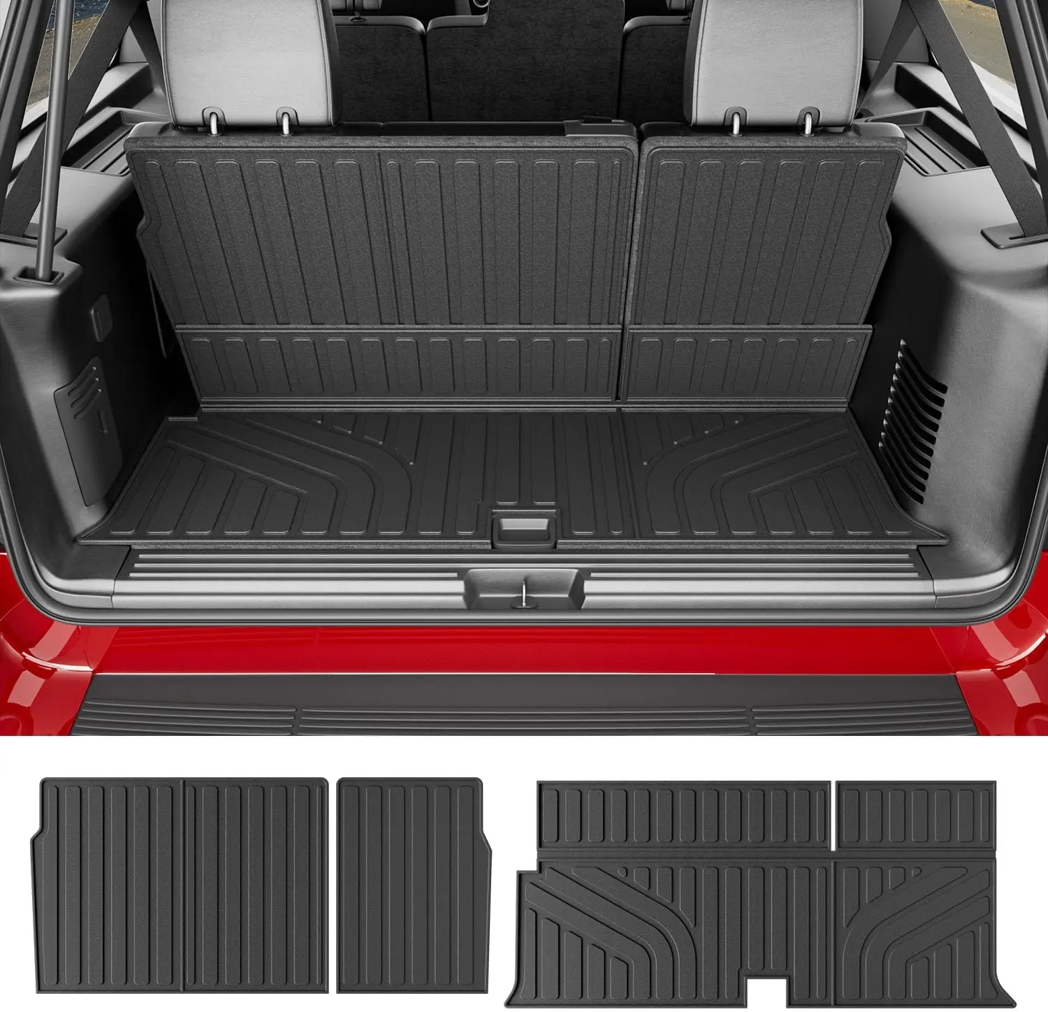 [Fits 03-24 Expedition & Navigator] Cargo Mat Compatible with 2003-2024 Ford Expedition Lincoln Navigator Cargo Liner TPE Trunk Mat 3rd Backrest Protector Trunk Liner Replacement for 2003-2017 Ford Expedition Accessories