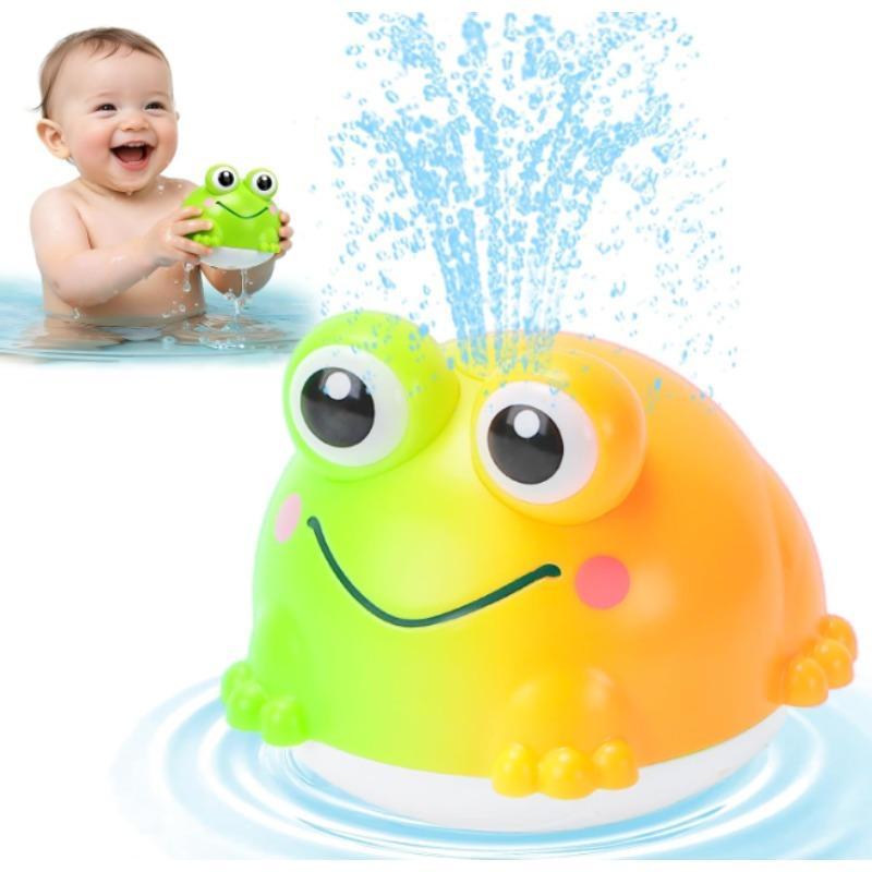 Flashing Frog Automatic Spray Light Up Bath Toy Engaging Water Toy for 1-3 Year Olds Bathtub Kiddie Pool