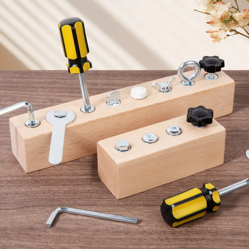 Tool Disassembly Toy, Screw Twisting Practice, Kids Pretend Repairman Role Play, Fun Educational Toy for Children, Develops Hand Skills, Wooden