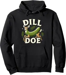 Dill Doe Funny Deer Pickle Pullover Hoodie