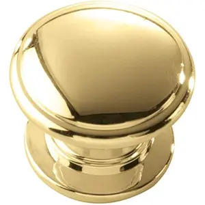 Hickory Hardware P3053-PB-10B Williamsburg Collection Knob 1-1/4 Inch Diameter, Polished Brass, 10 Each