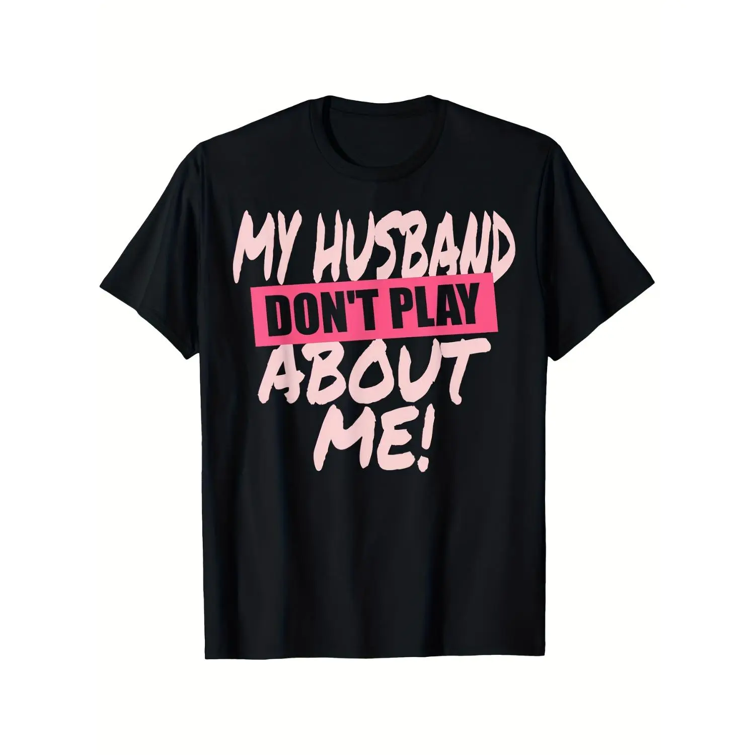 Women's Round Neck Short-Sleeve 100% Cotton T-Shirt, Matching Menswear Couple Tops, Funny "My Husband Is Serious" Casual Comfortable Outfits for Gift & Date Nights