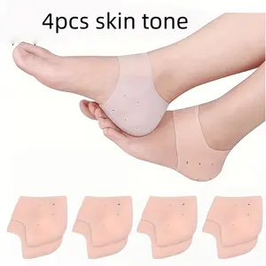 4 Pcs Silicone Moisturizing Foot Sleeves, Anti-Friction Heel Guards, Gel Foot Care, Relieves Blisters and Dry Heels, Soft Buffer Support