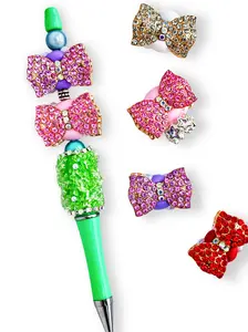 Creative Candy Bowknot Decoration, Innovative DIY Gift, Handmade Beaded Pen Chain Keychain, Fashionable Alloy Keychain, Car Hanging Indoor Ornament