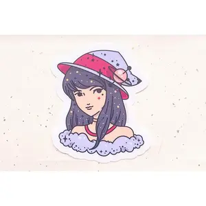 Garnet January Star Witch Clear Vinyl Sticker