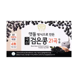 AREUM DEUL Korean 21 Mixed Grains Black Bean Milk Drink, 180ml Pouches (15 Pack) - Healthy Breakfast Beverage, Nutritious Snack