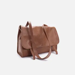 New Fashion Vegetable-Tanned Cowhide Messenger Bag, Minimalist Single-Shoulder Crossbody Bag
