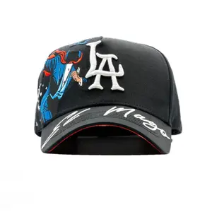 El Mago LA Dandy Hats Black Baseball Cap with LA Logo and Signature Design New With Tags