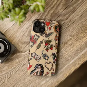 Vintage Tattoo Vibes Phone Case, Magical Phone Cover, Vintage Design Case Suitable for IPhone