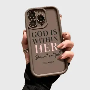 Durable Stylish Protective Cover GOD IS WITHIN HER Bible Verse  for IPhone 17 16 15 14 13 12 Pro Max Air Plus Slim Shockproof Anti Scratch Anti Fingerprint Lightweight