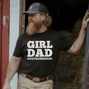 Cool Girl Dad For Men Father Super Proud Dad Outnumbered Dad T-Shirt, Sweatshirt, Hoodie, Menswear, Soft, Top, Unisex