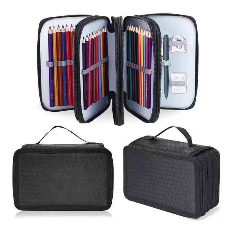 Handy Wareable Oxford Colored Pencil Bags Large 72 Slots Pencil Organizer Portable Watercolor Pencil Wrap Case