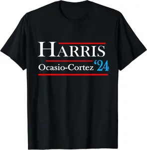 Kamala Harris Alexandria Ocasio-Cortez 2024 President Vote T-Shirt