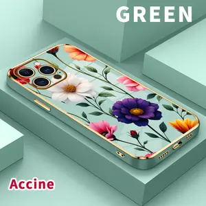 Electroplated Phone Case for iPhone 15 Pro Max 16 14 Plus 13 12 11 Floral Symphony Soft TPU Silicone Dirt-proof Easy to Clean Soft Cover Gift
